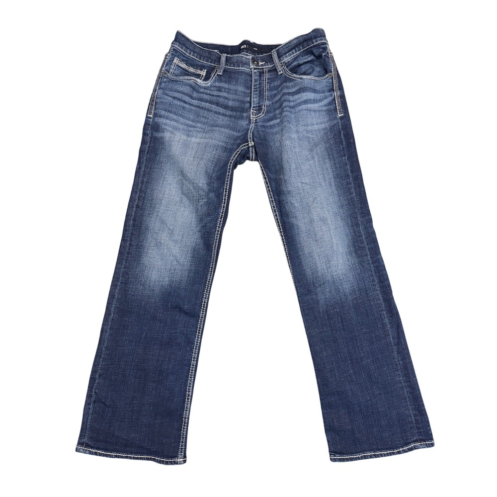 BKE Jake Mens Straight Leg Jeans 32x30 Medium Wash Blue Stretch ABS15421